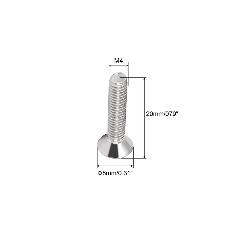 uxcell M4-0.7x20mm Flat Head Torx Security Screws, 16Pcs 304 Stainless