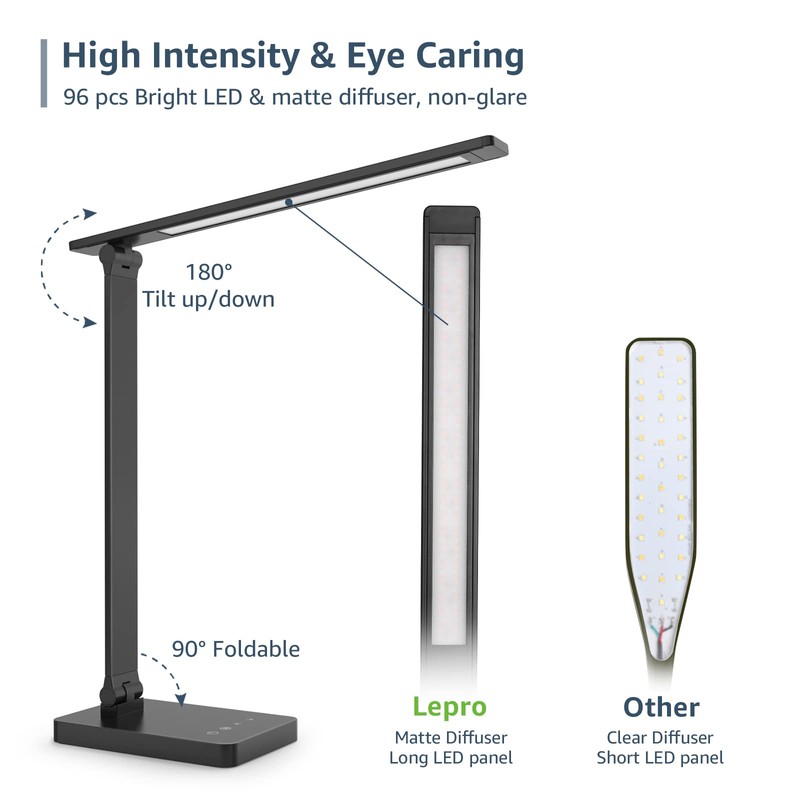 Lepro LED Desk Lamp for Home Office, 9.5W 750LM Metal
