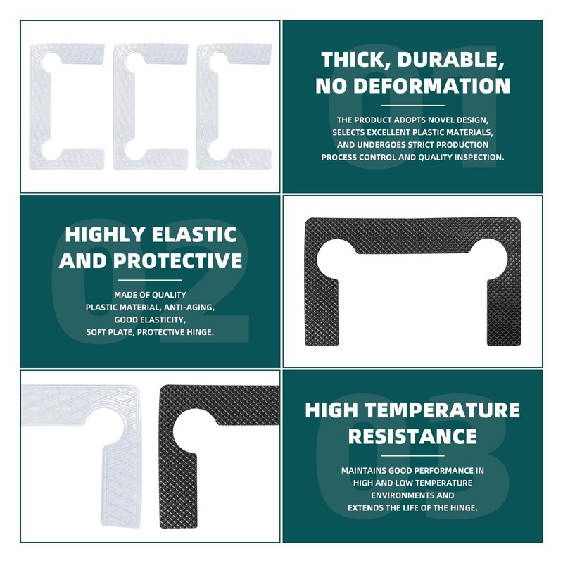 20Pcs Glass Shower Door Hinge Gasket Replacement, Grid Rubber Glass