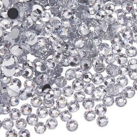 CABODYALS 4750Pcs 4MM Clear Resin Rhinestones Bulk Bedazzling Half Round Flatback Glue Fix Crystals Flat Back Rhinestone Gems Charms Stone Nail Decoration for Diy Craft Clothe Bag Shoes Wedding Decor