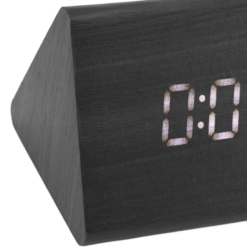 Wooden Digital Alarm Clocks LED Display Temperature Humidity Alarm Clocks