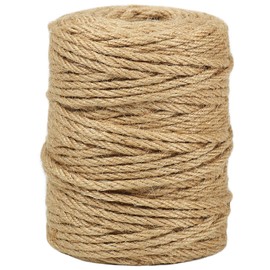 tenn well 4mm Thick Jute Twine String, 165 Feet Natural Jute Garden Rope for Gardening, Cat Scratcher, Gift Wrapping and Crafts Decoration (Brown)