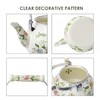 OLYTARU Enamel Teapot floral,Large Porcelain Enameled Teakettle,Colorful Water Tea Kettle
