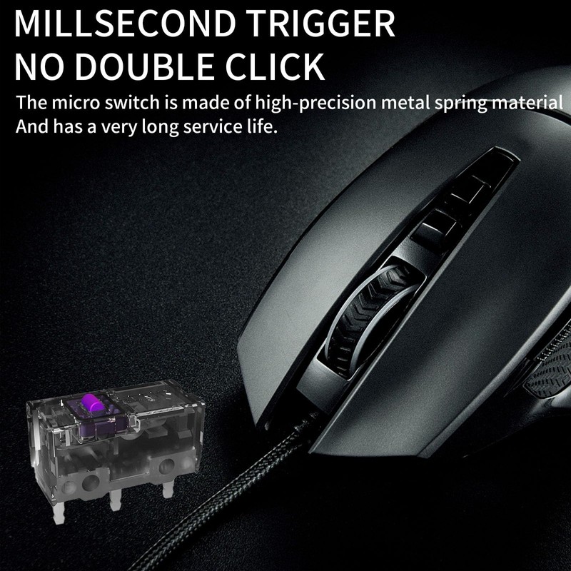 NoirVogel KAILONG MFD70-X 150M Mouse Micro Switch (4Pcs, Purple-Gold), 0.74N,