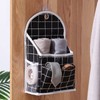 FuninCrea Wall Hanging Storage Bag, 3-Layer Hanging Pocket with Non-marking