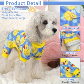XPUDAC Dog Pajamas for Small Medium Dogs, Strechy Soft Dog Clothes for Dogs Girl Boy Pet Jumpsuit, Cat Onesie-L