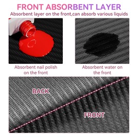 Makartt Disposable Nail Mats: 20 Pcs Fordable Nail Paper Towels for Table Acrylic Practice Sheet 3 Ply Waterproof Nail Art Table Mats Clean Pads for Salon Manicure Tattoo Black