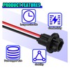 UHANBUT T10 W5W 194 Bulb Socket with Wire Pigtail, Universal