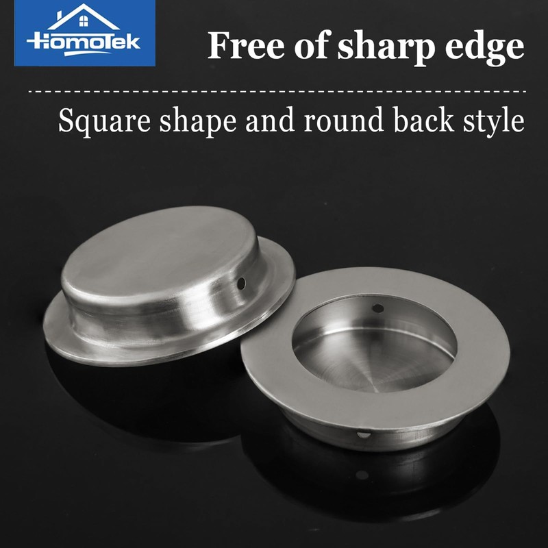 HOMOTEK 4 Pack Round Sliding Closet Door Handles Diameter 2-1/2