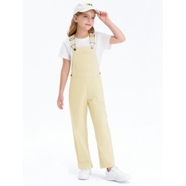 Haloumoning Girls Boys Overalls Adjustable Strap Loose Fit Jumpsuits Casual Lightweight Bib Overalls 5-14 Years