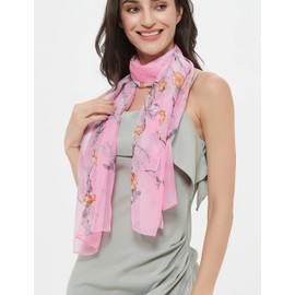 PANTONIGHT Long Chiffon Sheer Scarf For womens (pink 742)