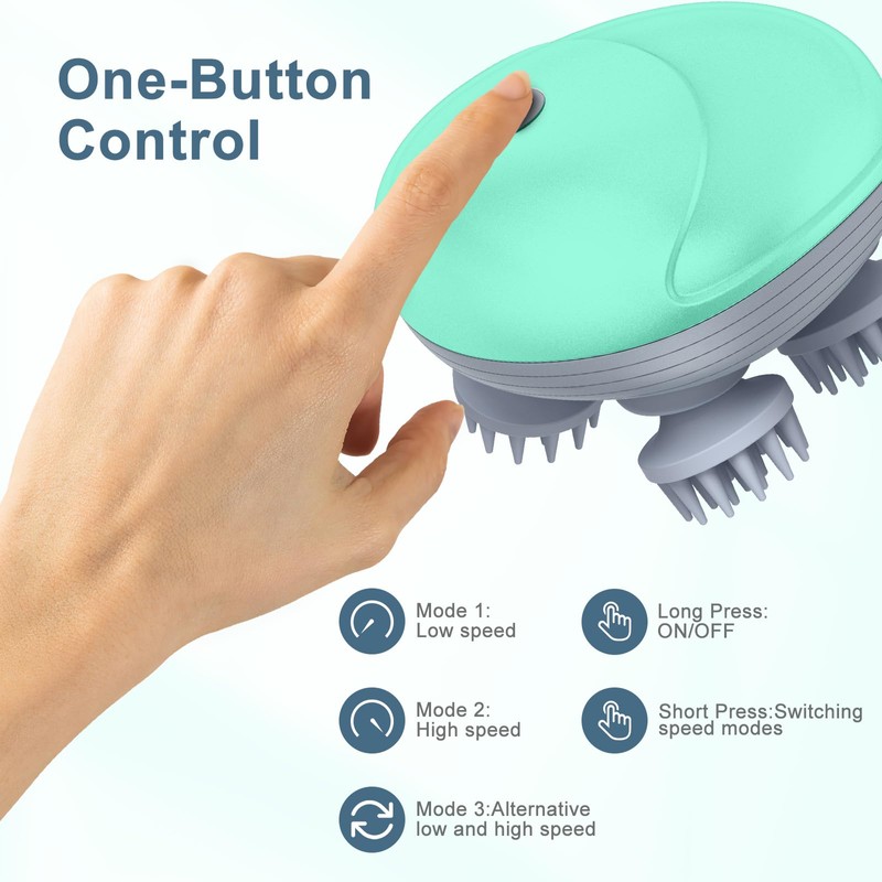 Ankilo Electric Head Massager, Wireless Hand Massager with 4 Kneading