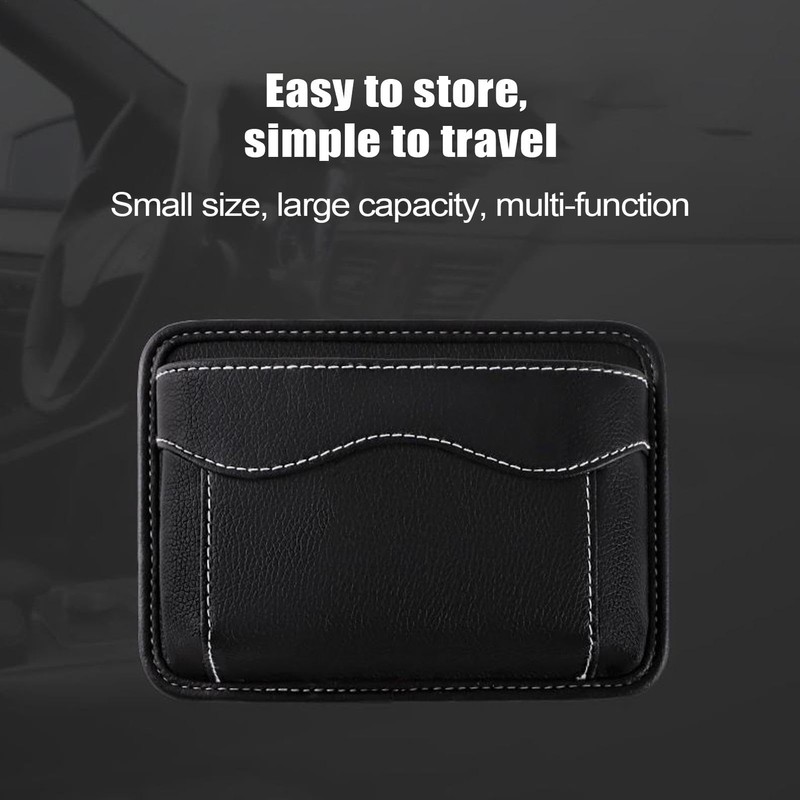 Car Side Pocket Organizer,PU Leather Car Pocket Seat Side Bag