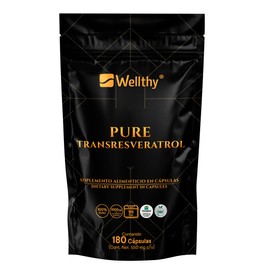 Wellthy Transresveratrol Puro 180 Cápsulas. Resveratrol de alta biodisponibilidad, 1000mg 100% Puro, 100% Natural, VCaps Cápsulas Veganas, Bottle Free.