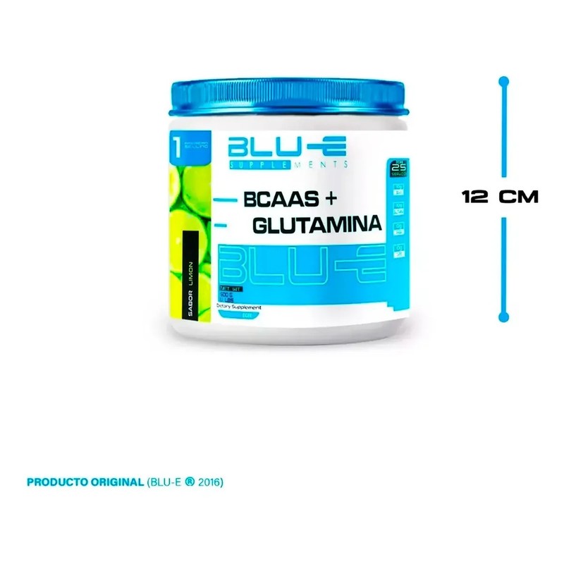 Bcaas Glutamina Blu-e 500g 25 Servicios Varios Sabores