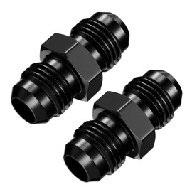 SYKRSS 8AN to 8AN Male Flare Coupler Union Straight Fuel Hose Adapter Fitting Aluminum 2 PCS