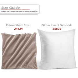Nestl Throw Pillow Covers, Cozy Velvet Decorative Pillow Cases 24 x 24 Inches, Soft Solid Couch Pillow Covers for Sofa, Bed and Car, Set of 2 - Taupe Sand