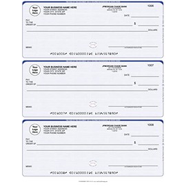ABC Business Checks Compatible w/QuickBooks, 3 On A Page, 300 Checks (Linen Blue)