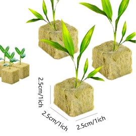 120Pcs Rockwool Grow Cubes for Hydroponics,1inch Stonewool Starter Plugs for Rapid Plant Growth,Rock Wools Starter Cubes Plugs with Holes,Soilless Cultivation,Seeds Germination and Soilless Growing