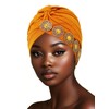 Wosois HeadWrap Hair Turbans African Turban Flower Pearl Crystal Twisted