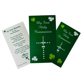 Westmon Works Irish First Communion Blessing Holy Card Bulk Set with Prayer Pack of 10