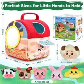 CIOXSOIO Baby Toy 6-12 Months, Farm Animals & Farm Montessori Sensory Toy, Children's Educational Games & Motor Skills Toy, Soft Sensory Play Set with Cuddly Toys and Sounds