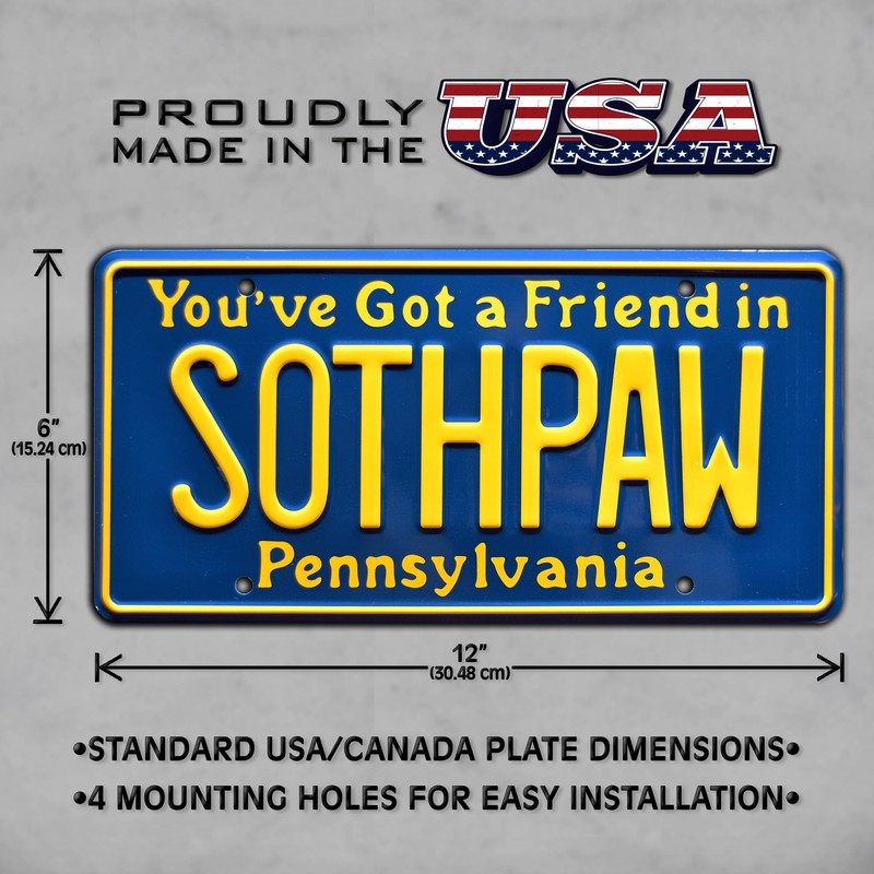 Rocky IV | SOTHPAW | Metal Stamped License Plate