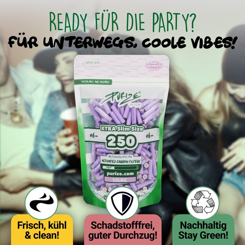 PURIZE Bag | 250 XTRA Slim Size Activated Carbon Filters