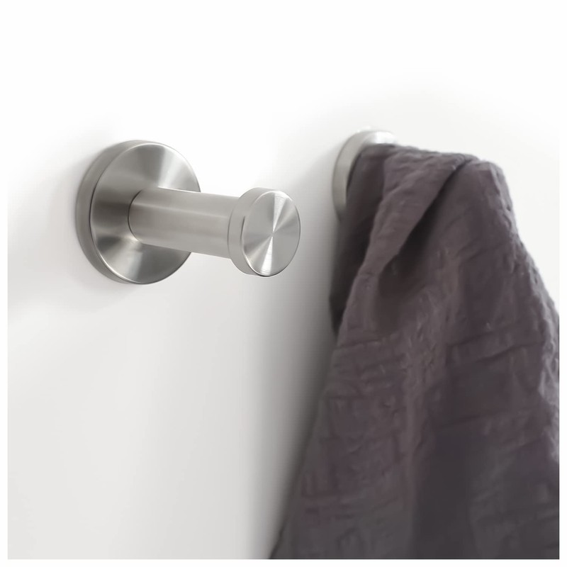 WJUAN Coat Hooks, Silver, Pack of 4 Coat Hooks, 53