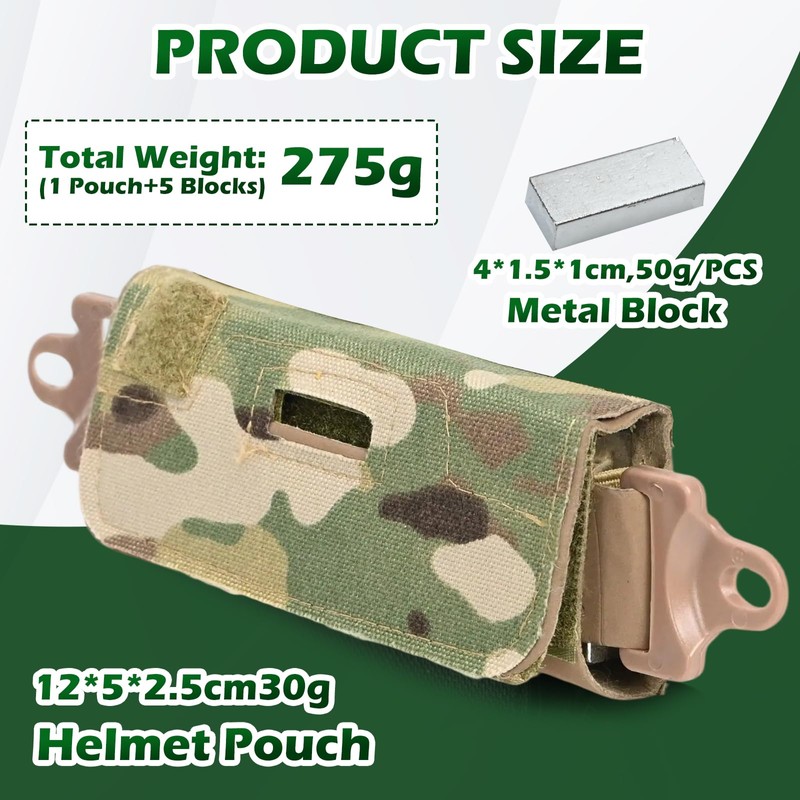 Lpoip Nvg Counterweight，Tactical Helmet Accessories，Helmet Counterbalance Weight Bag for Fast
