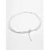 10.5 Inch 3-Strand Ball/Beaded Chain Sparkly Sterling Silver Anklet/Ankle Bracelet/Ankle