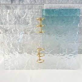 ARSxODES Sealing Notebook, Transparent Acrylic, 6-Hole Binder, Compatible with A6 Refills, Water Wave Pattern, Crystal Case, Large Capacity, Loose Leaf Type, Sticker Storage, Lightweight, Compact