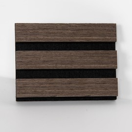 Smartstandard Sample Wood Slat Acoustic Panels, Soundpoof Wooden Slat Wall Panel, Classic Dark Walnut, Sample Pack