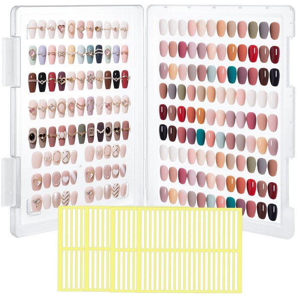 LOLYSIC 6 Pack Large Compact Transparent Press-On Nail Storage Box
