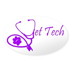 CafePress Vet Tech Stethoscope Design Sticker Oval Car Bumper Sticker