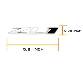 3D Raised Letters ZL1 Emblem Metal Side Rear Door with Adhesive Backing Fits for Chevy Camaro Rs Ss Automotive Decoration(Silver Black)