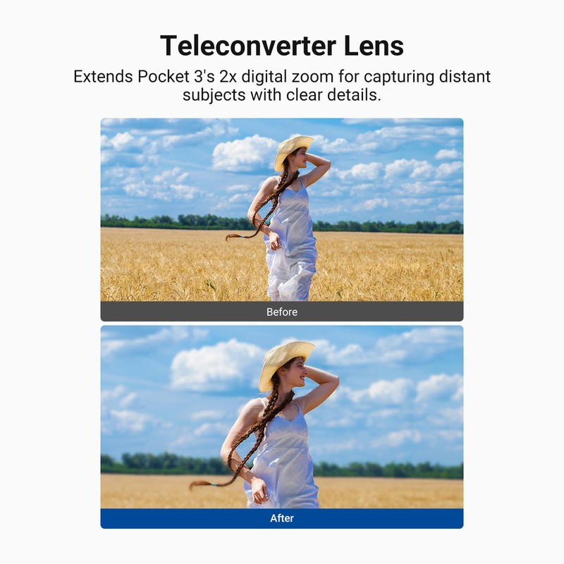 NEEWER 2x Teleconverter Compatible with DJI Osmo Pocket 3 /