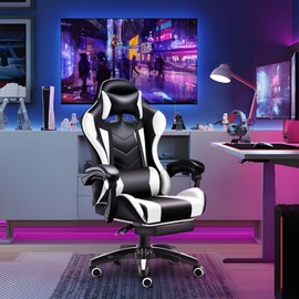 VIDITA Comfortable and Soft Stylish Gaming Chairs, Height Adjustable, Gamer Chairs for Adults Ergonomic Computer Chairs for Teens, Racing Style PC Office Chairs with Lumbar Support.