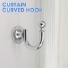 2Pcs Curtain Holdback Hook, Silver Curtain Tie Back Hooks U