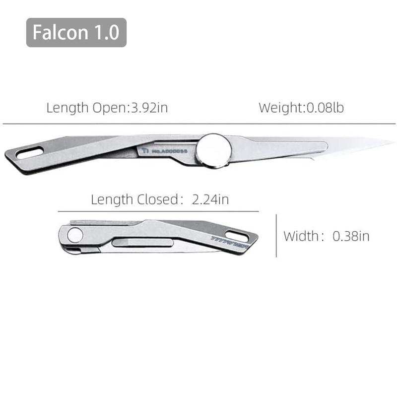 TITANER Titanium EDC Folding Pocket Knife Scalpel Knife Micro Utility