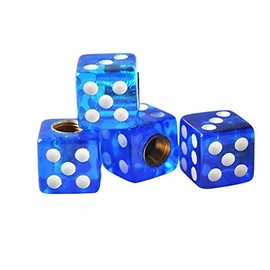 Topxome 4pcs Plastic Wheel Stem Tyre Air Valve Dustproof Cap Gold Dice Tire Tyre Valve Caps Bike Auto Truck Tire Valve Dust Cap (Navy Blue )