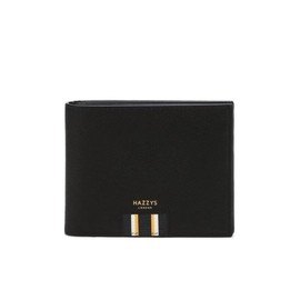Hazzys (대구신세계)ROWING STRIPE 블랙 로고배색 소가죽 반지갑 HJWA4F506BK (Daegu Shinsegae) ROWING STRIPE Black Logo Colorblock Cowhide Wallet HJWA4F506BK