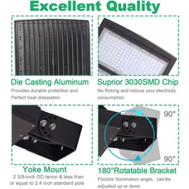 OSTEK 300W LED Shoebox Street Lighting 42000LM, Area Pole Fixture For Parking Lot, Road Lighting 5000K, 100-277V DLC UL IP65 Outdoor