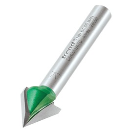 Trend CraftPro Chamfer Router Cutter Bit, 1/4 Inch Shank, 12.7mm Cut Diameter & 60 Degree V Groove, Tungsten Carbide Tipped, C043X1/4TC