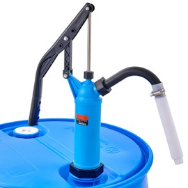 Happybuy Drum Pump - 9.5 oz; Per Stroke; Lever-Action Barrel Type; With 3-Section Suction Tube Assembly & Hose; Fits 5-55 Gallon Drums; Hand Operated for Transferring Water, Alcohol, Corrosive Liquids