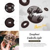 Dark Wood Grain Patio Umbrella Light with Remote Control, Rechargeable