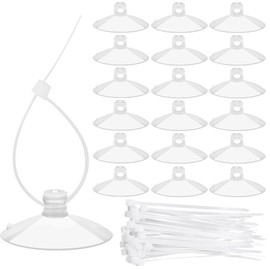 Suction Cups with Zip Ties 30 Pieces Small Aquarium Suction Cups and 50 Pieces Adjustable Zip Ties Cables Set for Aquarium Fish Tank, Crafts, Festivals Decoration