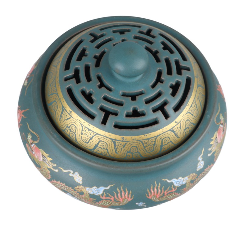 Incense Burner Ceramic Colour Enamel Exquisite Pattern Retro Incense Cone
