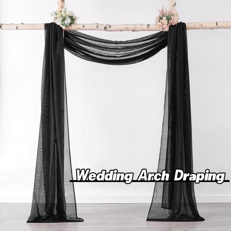 DONREN Luxury Soft Sheer Curtains Scarf for Windows - Semi
