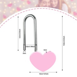 Gradleen Keyless Love Lock Single Heart Padlock,Pink 3.5" 50mm Love Padlock for Lovelock Bridge, Wishing Tree(NO Key)